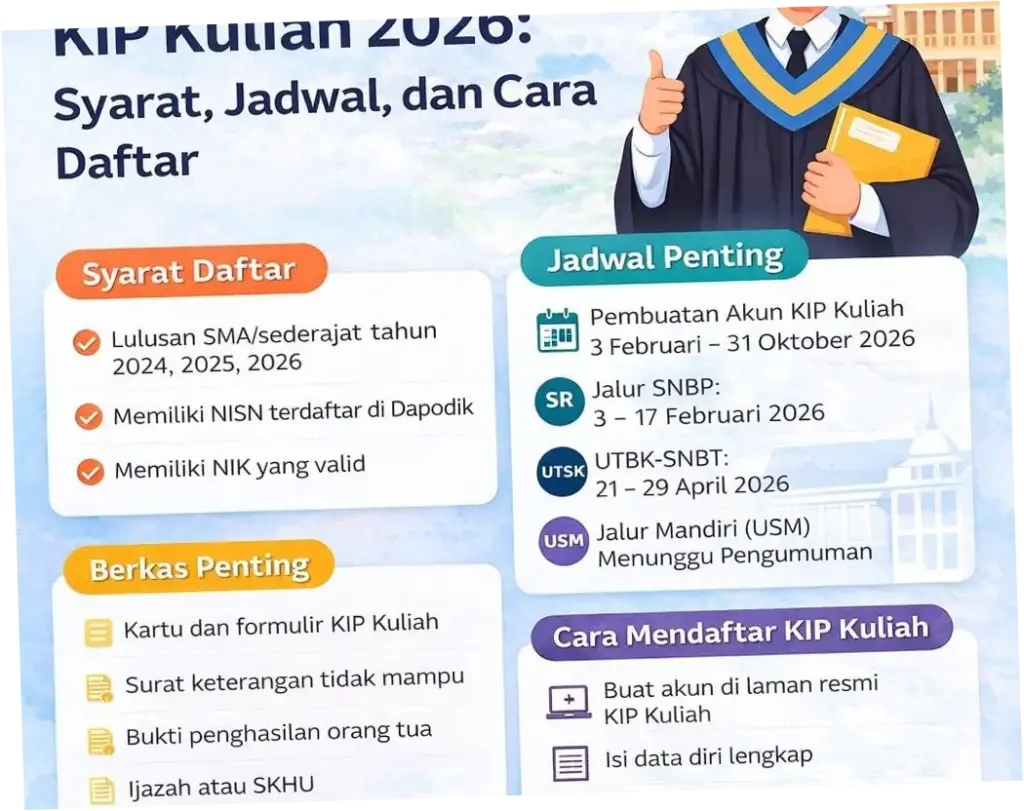 Pendaftaran KIP Kuliah 2026: Syarat, Jadwal, dan Cara Daftar Lengkap
