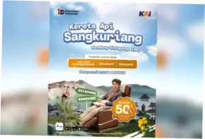 Diskon Tiket KA Sangkuriang, Rute Baru Bandung-Ketapang Mulai 1 Mei