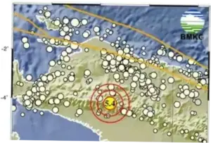 Gempa M 5,4 Guncang Pegunungan Bintang