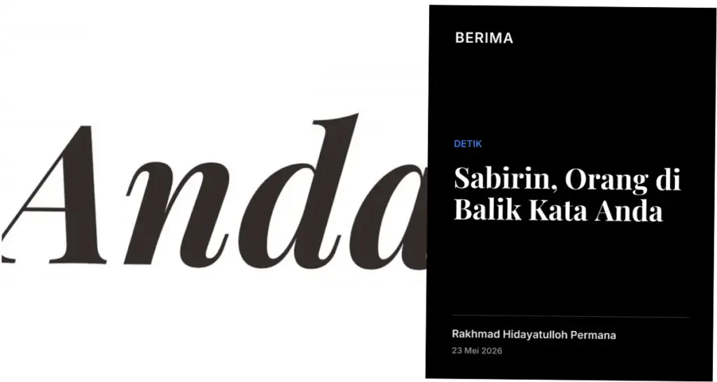 Sabirin, Orang di Balik Kata Anda