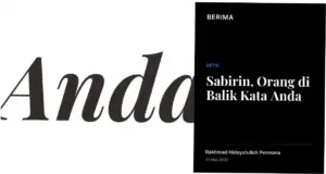 Sabirin, Orang di Balik Kata Anda
