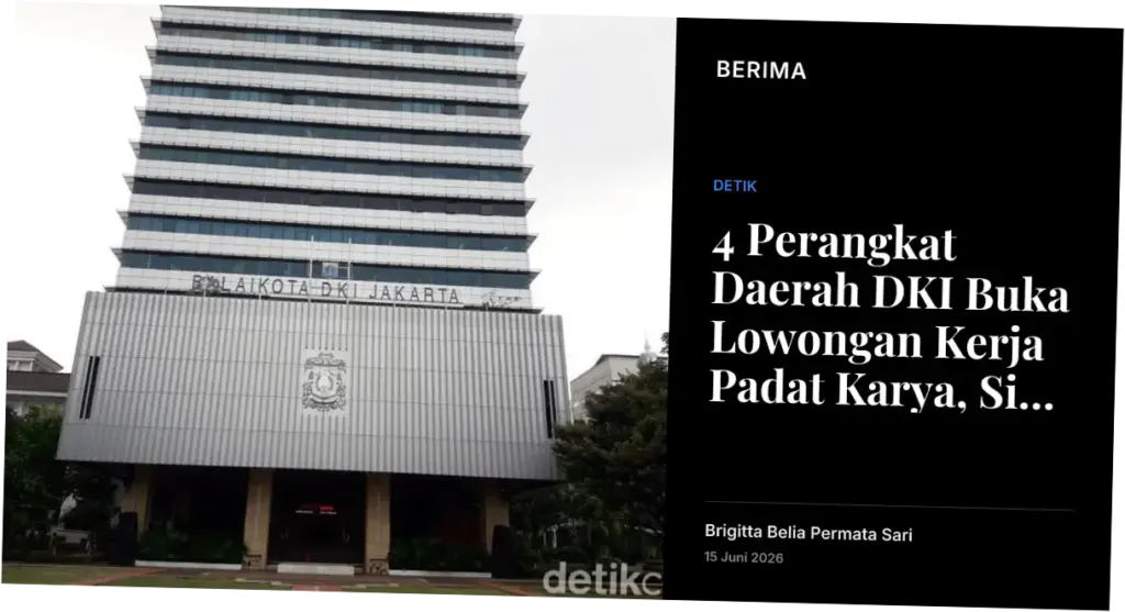 4 Perangkat Daerah DKI Buka Lowongan Kerja Padat Karya, Simak Syaratnya