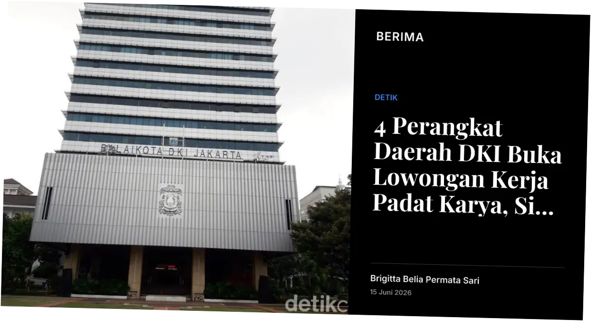 4 Perangkat Daerah DKI Buka Lowongan Kerja Padat Karya, Simak Syaratnya