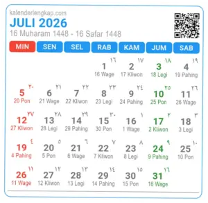 Apakah Juli 2026 Ada Tanggal Merah? Cek Hari Libur Nasional di Sini