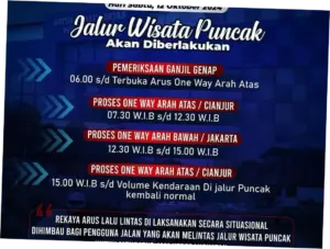 Catat! Puncak Bogor One Way Saat Libur Tahun Baru Islam Besok