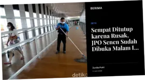 JPO Senen Sudah Dibuka Malam Ini Setelah Diperbaiki
