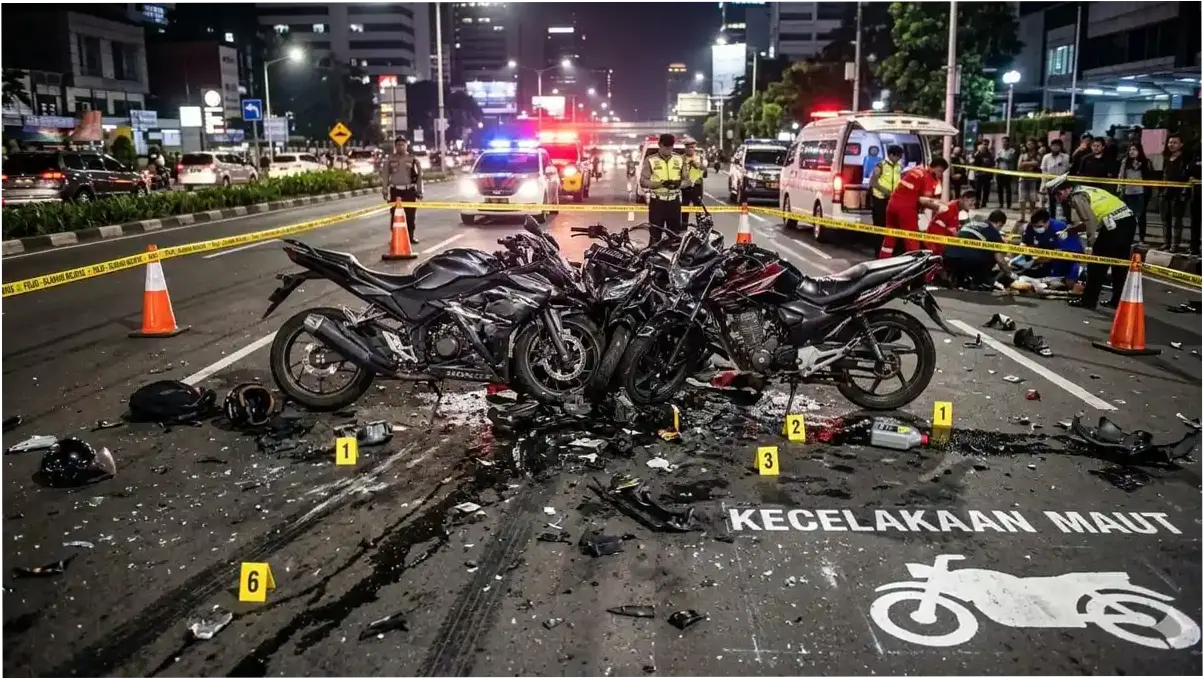 Kecelakaan Beruntun 5 Motor di Jalan Pajajaran Bogor, 1 Orang Tewas