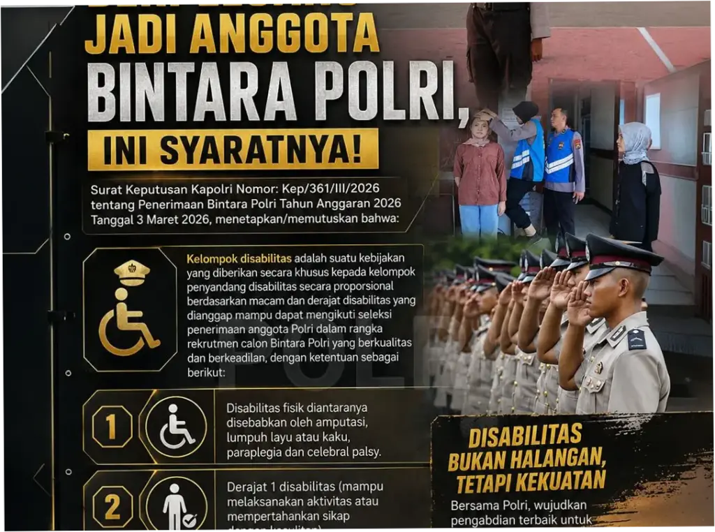 Polri Buka Rekrutmen untuk Disabilitas Usai UU Baru Disahkan