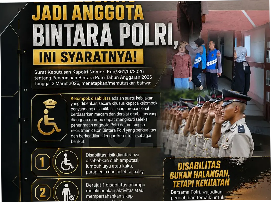 Polri Buka Rekrutmen untuk Disabilitas Usai UU Baru Disahkan