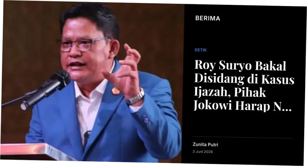 Roy Suryo Bakal Disidang di Kasus Ijazah, Pihak Jokowi Harap Nama Baik Pulih