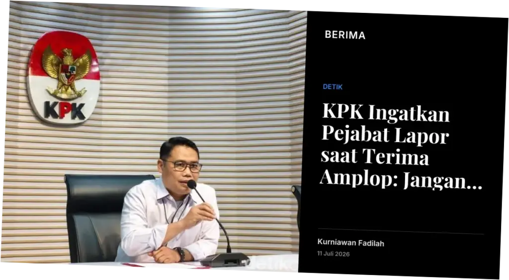 KPK Ingatkan Pejabat Lapor Saat Terima Amplop: Jangan Pikir Akan Diambil
